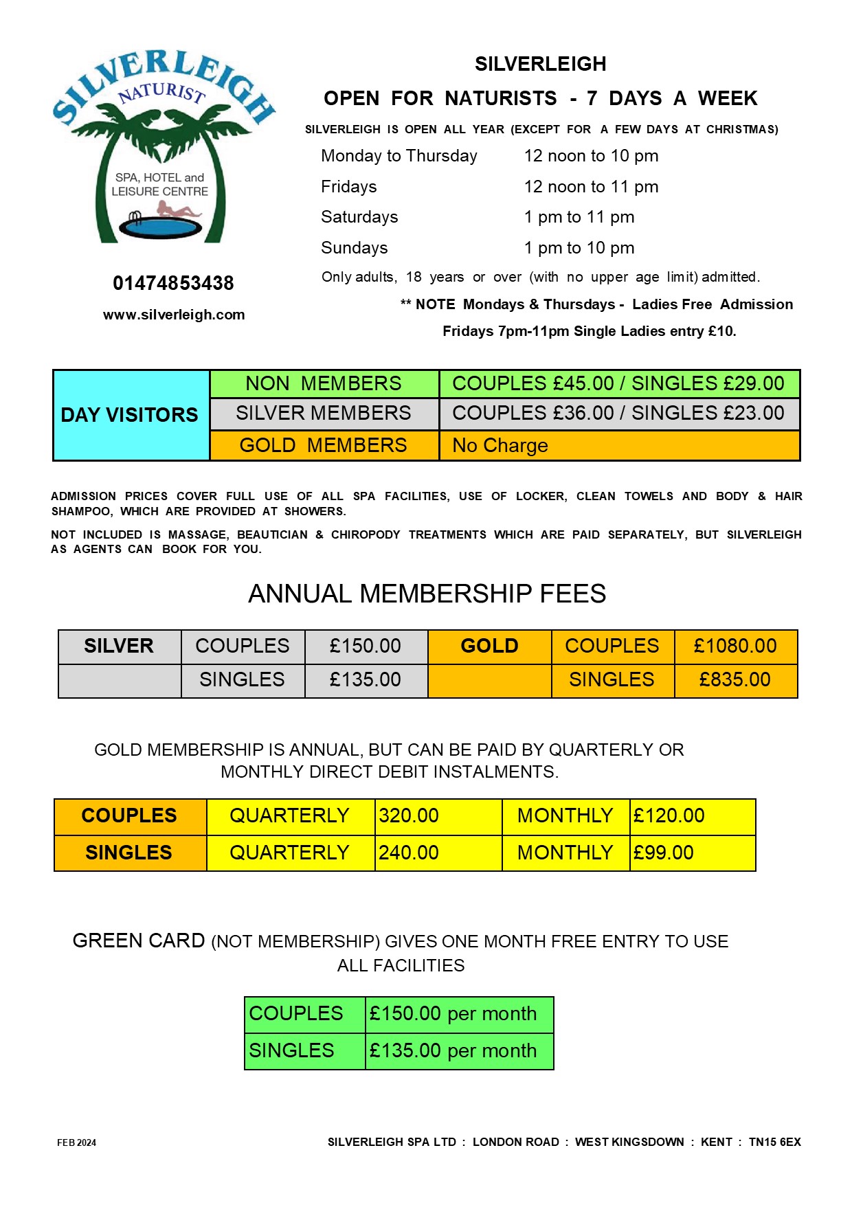 Membership pricing 2020